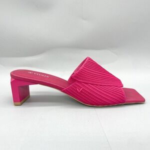 VIVAIA Womens 41 9.5 Jade Square Toe Heel Slide Sandals Mule Shoes Pink Knit
